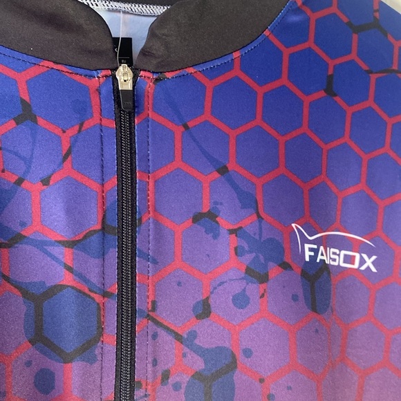 FAISOX UPF50+ Lure Fishing Jersey Ice Silk Half Stand Collar Long Sleeve Size XL - Picture 8 of 13